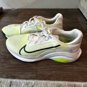 Nike White and Lime Green Sneakers